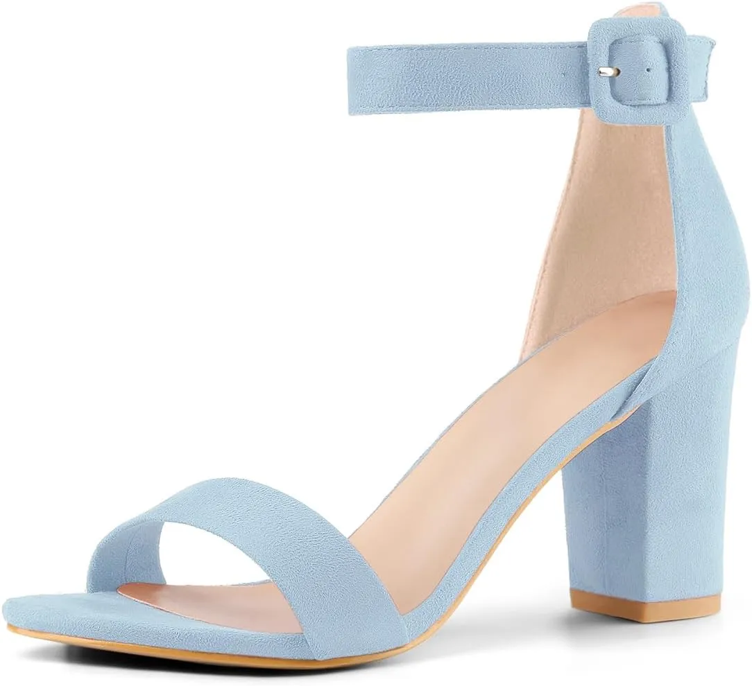 Perphy Ankle Strap Open Toe Chunky High Heels Sandals for Women