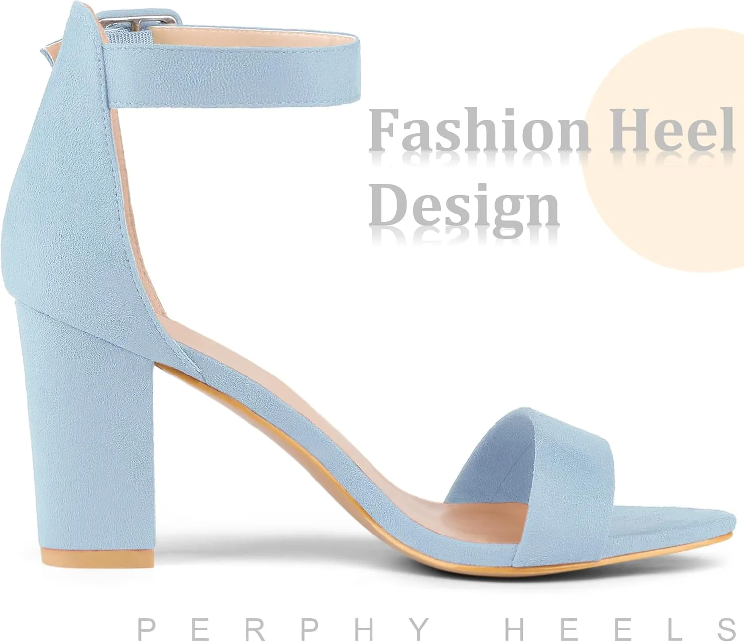 Perphy Ankle Strap Open Toe Chunky High Heels Sandals for Women