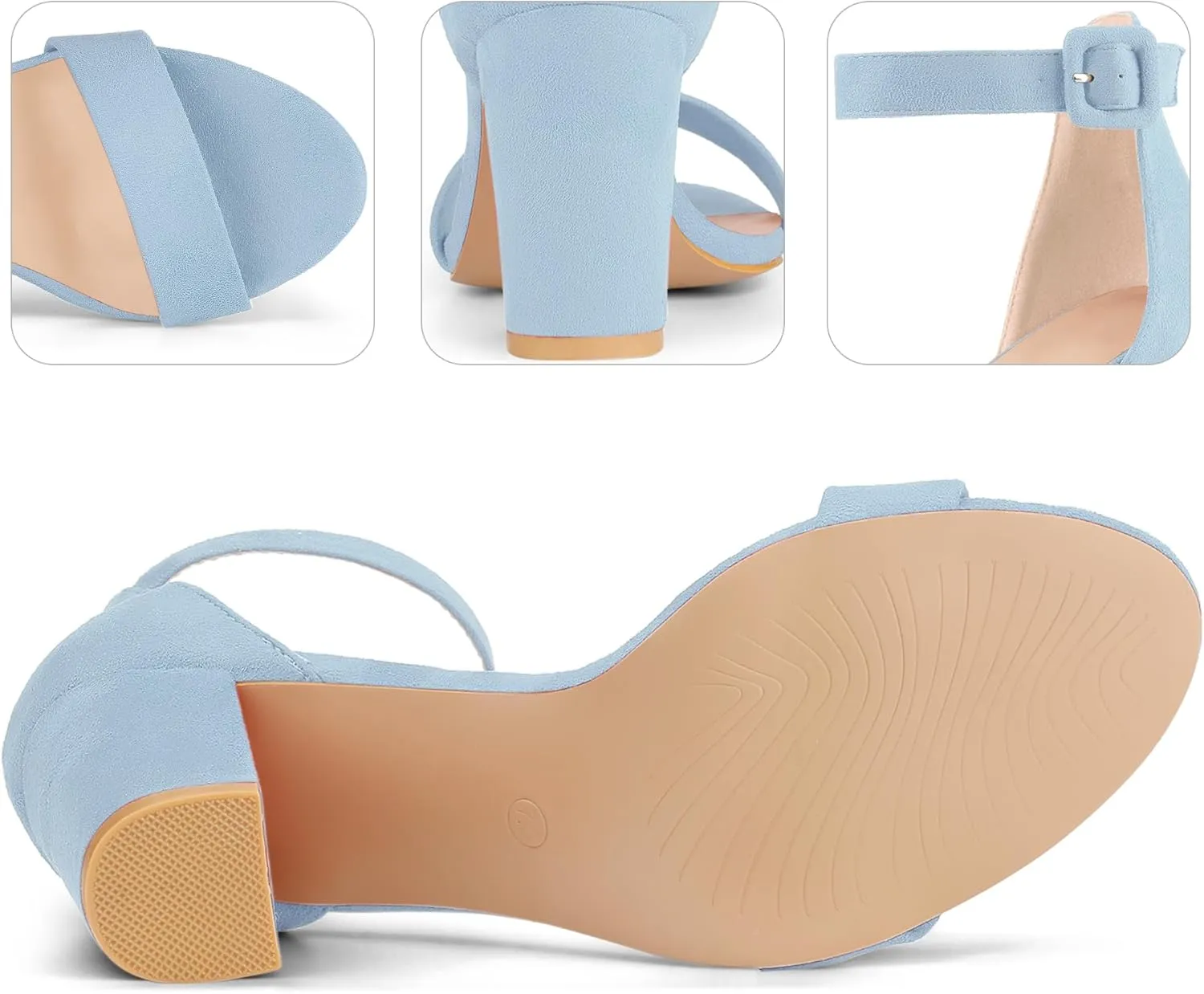 Perphy Ankle Strap Open Toe Chunky High Heels Sandals for Women