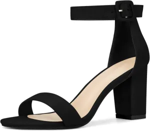 Perphy Ankle Strap Open Toe Chunky High Heels Sandals for Women