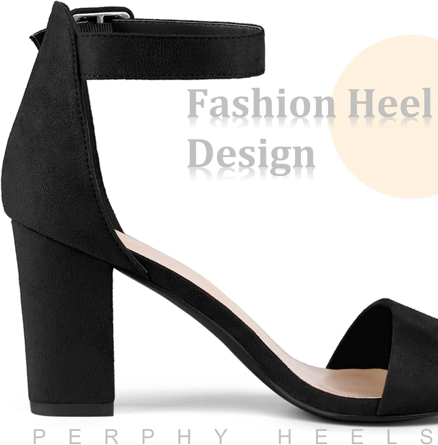 Perphy Ankle Strap Open Toe Chunky High Heels Sandals for Women