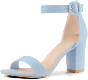 Perphy Ankle Strap Open Toe Chunky High Heels Sandals for Women