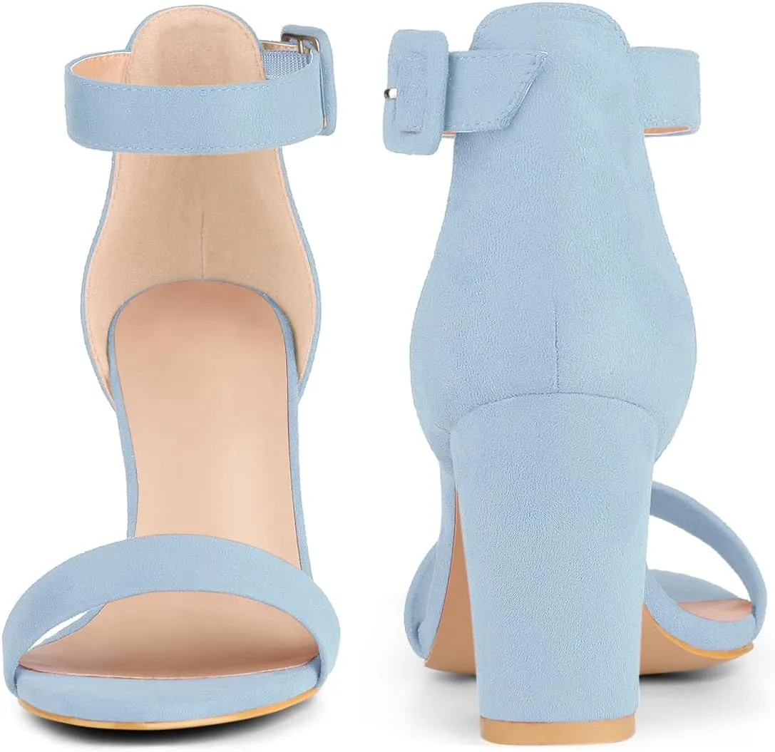 Perphy Ankle Strap Open Toe Chunky High Heels Sandals for Women