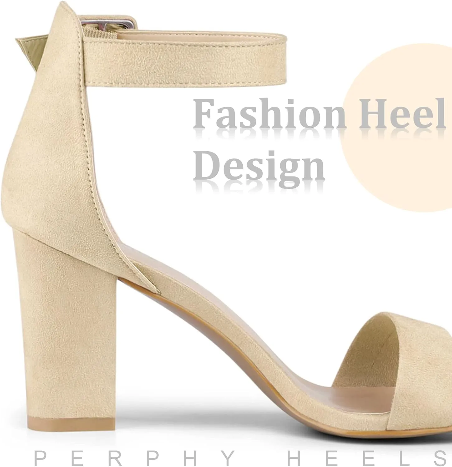 Perphy Ankle Strap Open Toe Chunky High Heels Sandals for Women