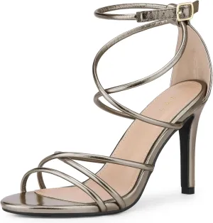Perphy Crisscross Strappy Open Toe Stiletto Heel Sandals for Women