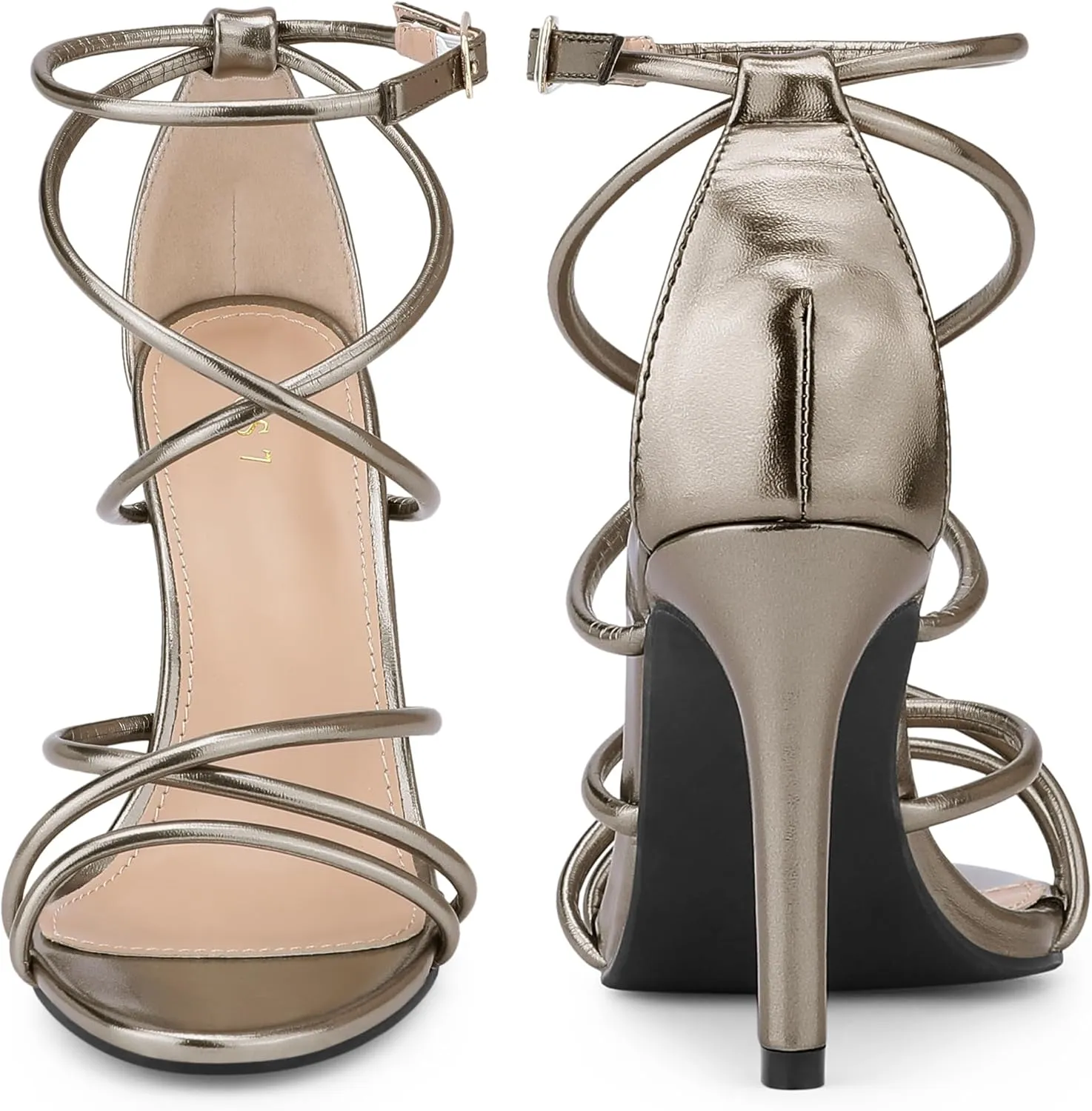 Perphy Crisscross Strappy Open Toe Stiletto Heel Sandals for Women