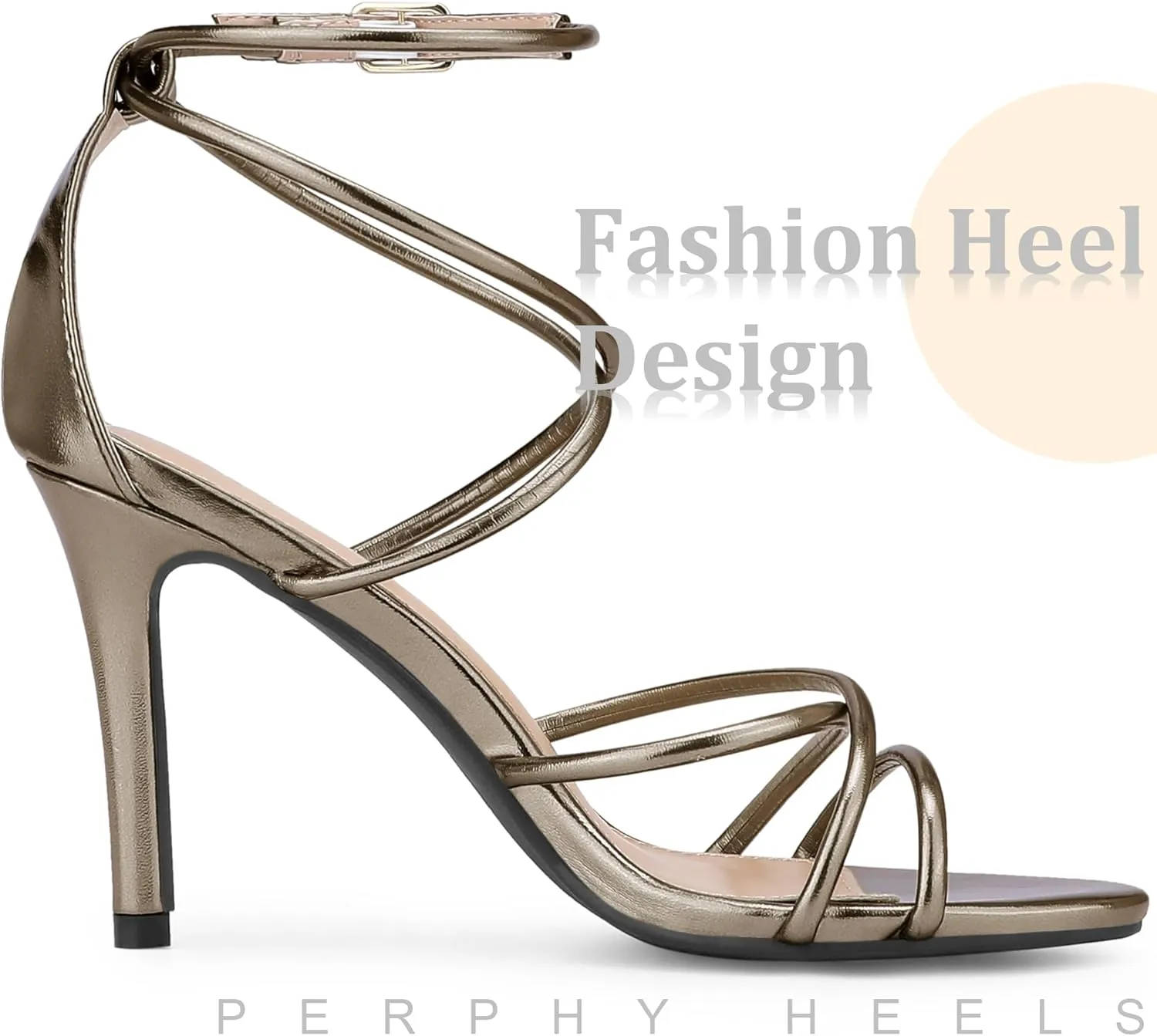 Perphy Crisscross Strappy Open Toe Stiletto Heel Sandals for Women