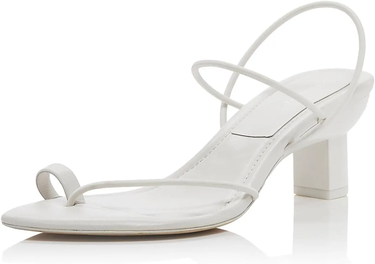 Philip Lim Womens VERONA Leather Slip On Slingback Sandals White 40 Medium(B,M)