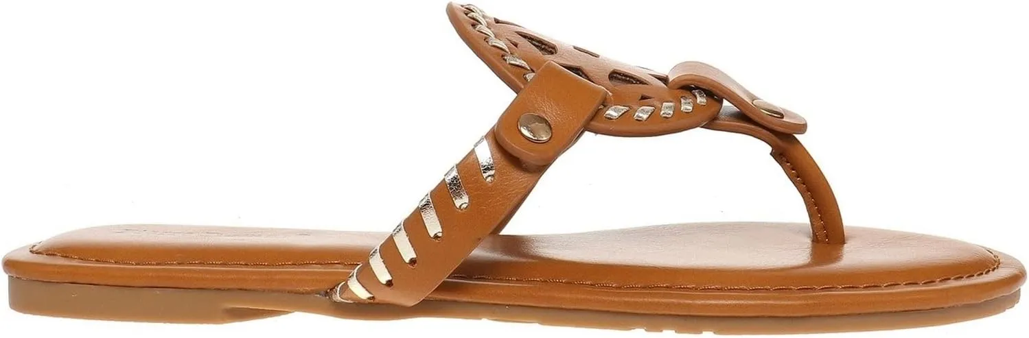Pierre Dumas Women's Limit-24 Vegan Flip Flop Thong Slide Flat Sandal