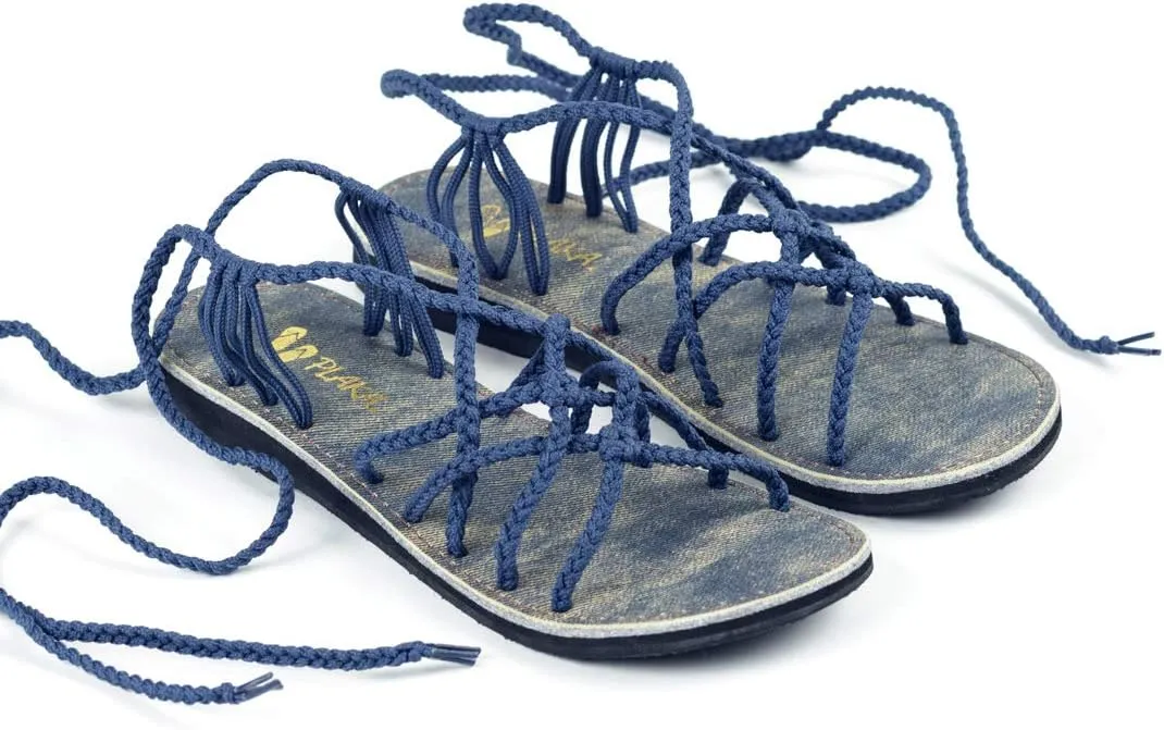 Plaka Flat Gladiator Sandals for Women Sahara