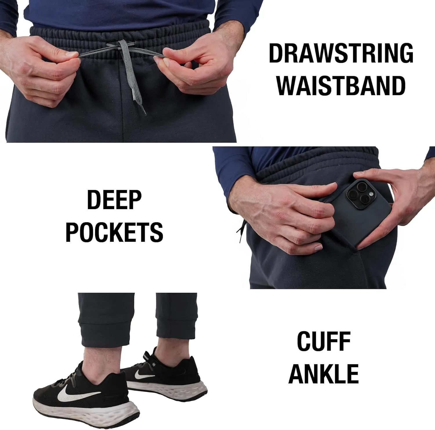 Pop Culture Down The Leg Print Collection Unisex Jogger Sweatpants with Pockets for Men and Women