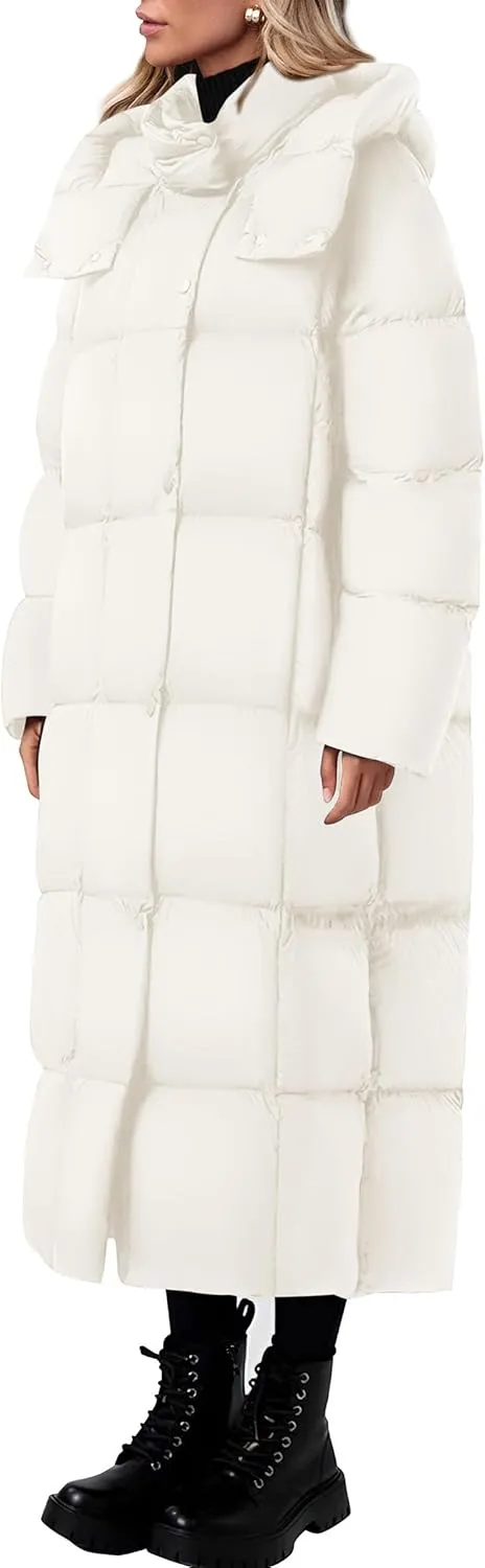 PRETTYGARDEN Women's Winter Long Puffer Coats Hooded Zip Up Casual Thickened Down Jackets Trendy Warm Clothes Outerwear