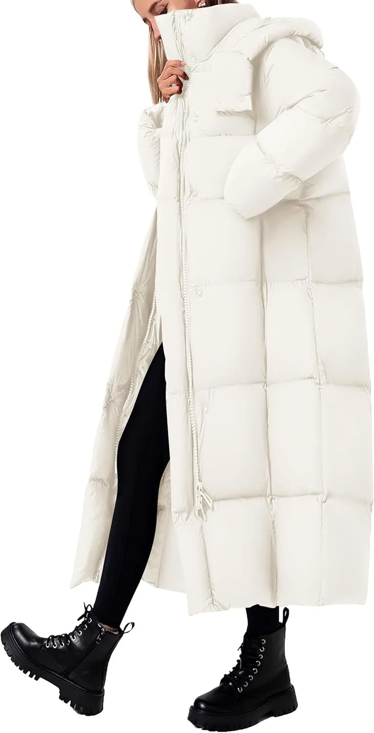 PRETTYGARDEN Women's Winter Long Puffer Coats Hooded Zip Up Casual Thickened Down Jackets Trendy Warm Clothes Outerwear