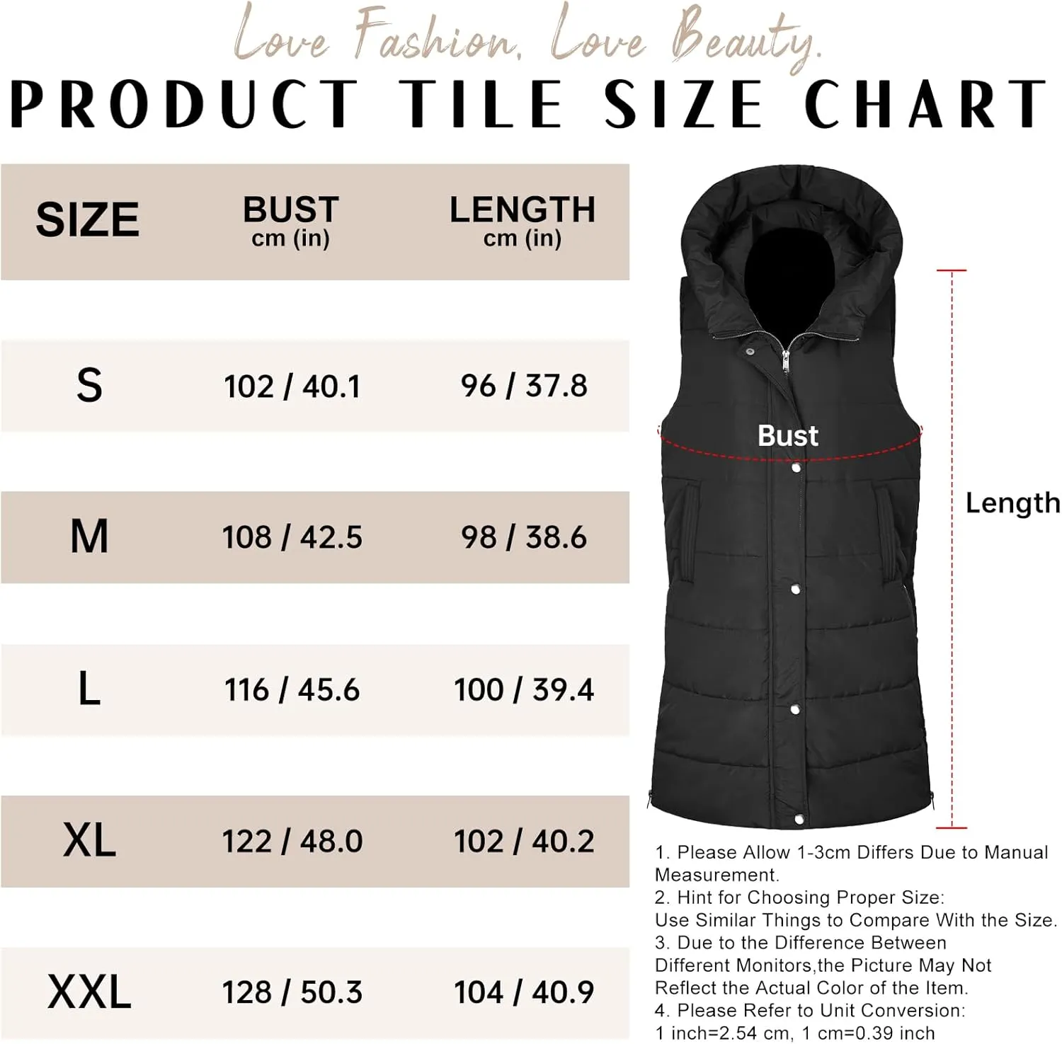 Puffer Vest for Women Long Down Hooded Vest Womens Sleeveless Zip Up Jacket Winter Thick Coats with Pockets