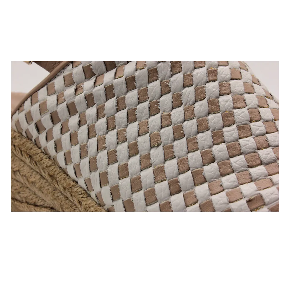 "Athens" Leather Wedge Espadrilles