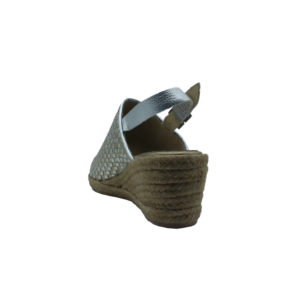 "Athens" Leather Wedge Espadrilles