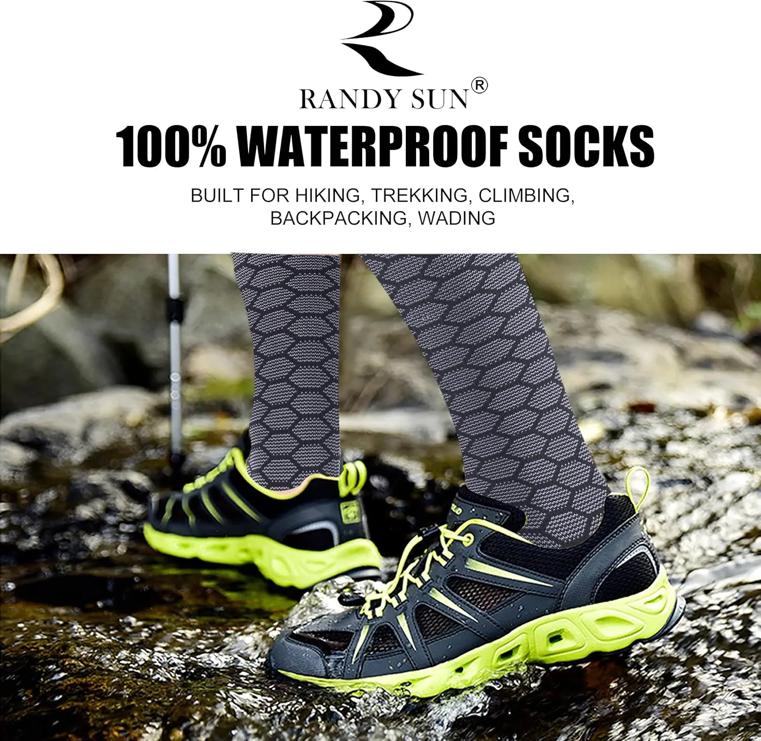 RANDY SUN Waterproof Breathable Knee High Kayaking Hunting Fishing Socks