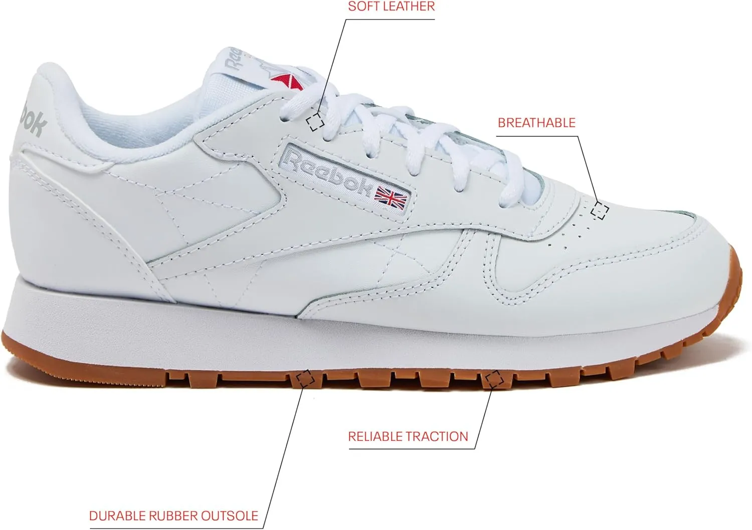 Reebok Classic Leather Girls and Boys Shoes for Kids, Toddler, Little Kid or Big Kid Sneakers, Girl or Boy Tennis Shoes