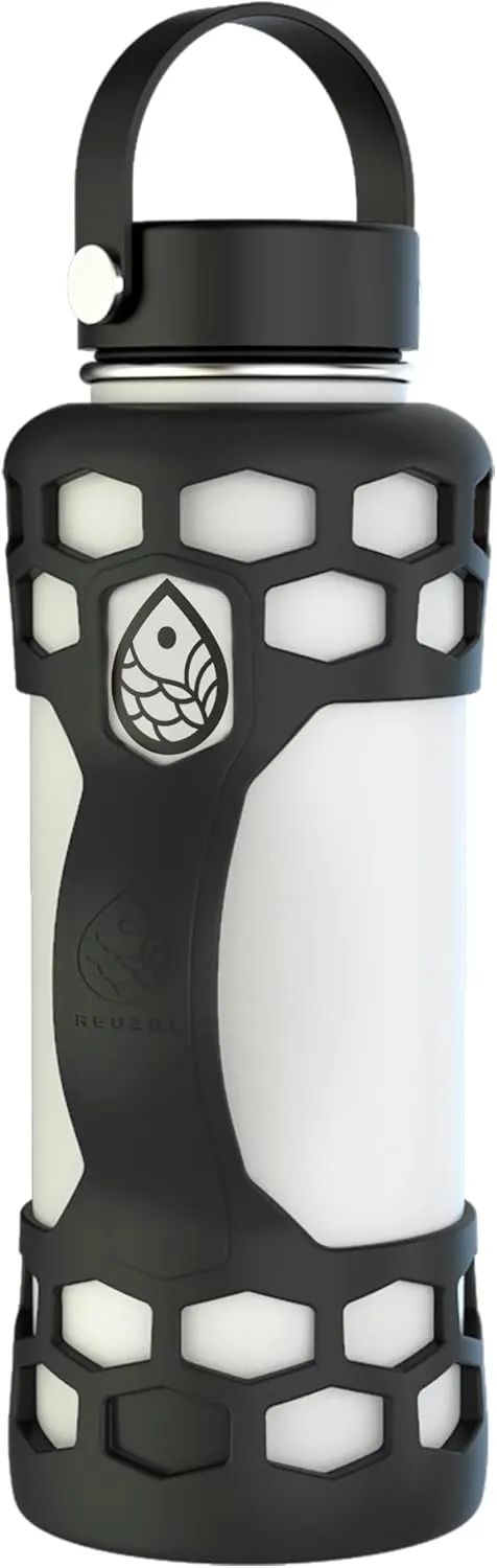 REUZBL Bottle Bumper Silicone Boot Sleeve Protector with Handle for Owala 40oz, Hydro Flask 40oz, 32oz, 24oz, 21oz, and Similar Stainless Steel Water Bottles Accessories