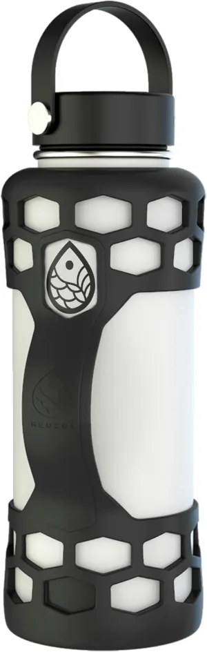 REUZBL Bottle Bumper Silicone Boot Sleeve Protector with Handle for Owala 40oz, Hydro Flask 40oz, 32oz, 24oz, 21oz, and Similar Stainless Steel Water Bottles Accessories