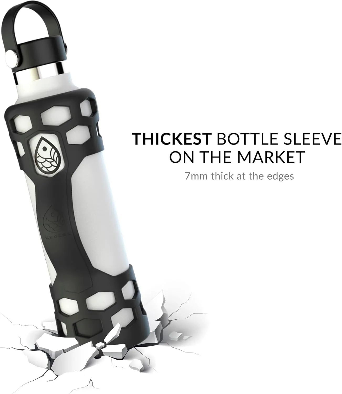 REUZBL Bottle Bumper Silicone Boot Sleeve Protector with Handle for Owala 40oz, Hydro Flask 40oz, 32oz, 24oz, 21oz, and Similar Stainless Steel Water Bottles Accessories