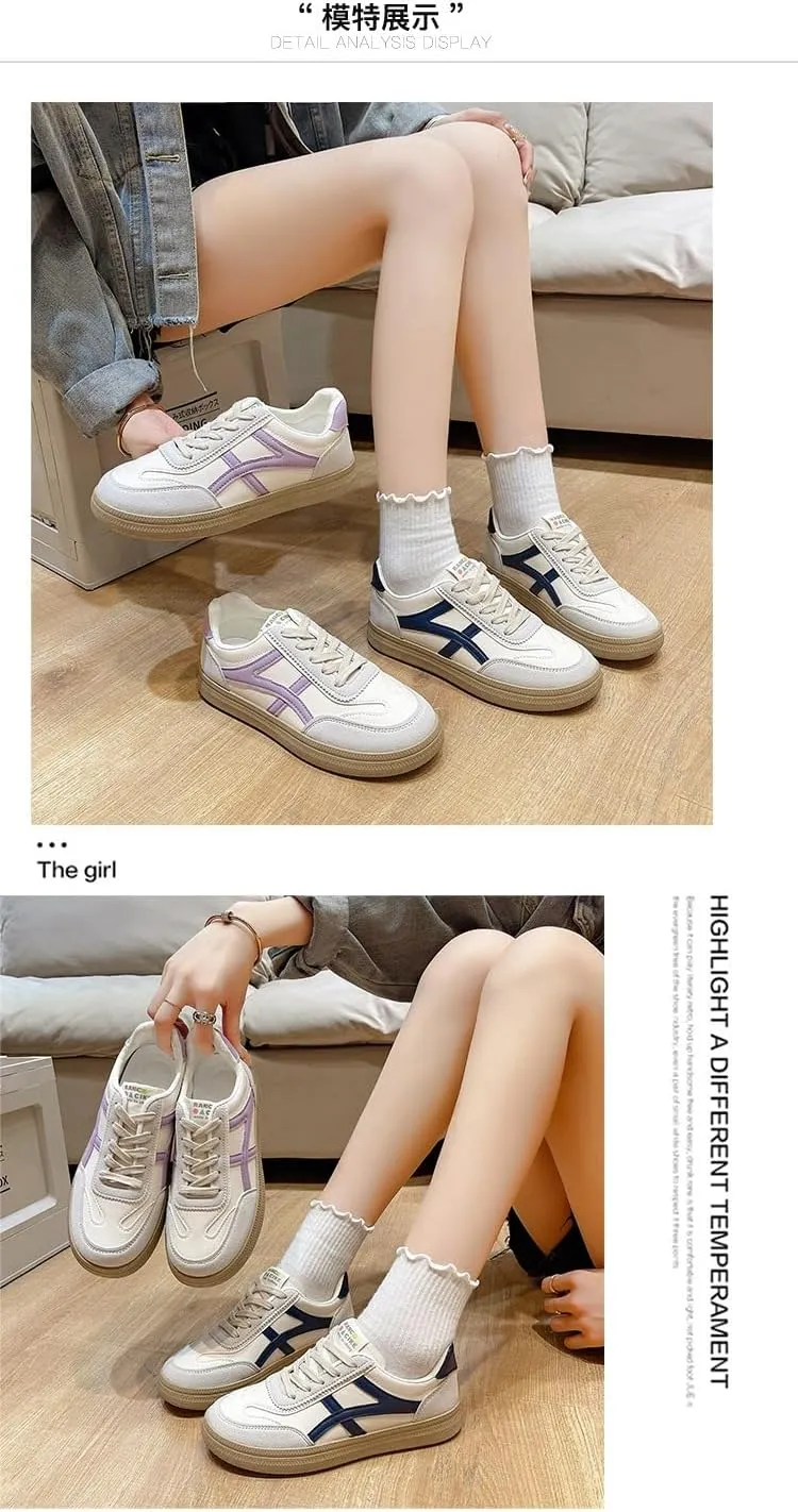 Rubber Sole Y2K Retro Stylish Flat Sneakers Comfortable Walking Running Shoes for Women for Travel Daily Workout Versatile Lightweight Casual Sports Style