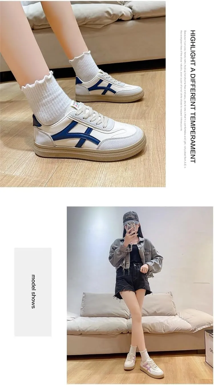 Rubber Sole Y2K Retro Stylish Flat Sneakers Comfortable Walking Running Shoes for Women for Travel Daily Workout Versatile Lightweight Casual Sports Style