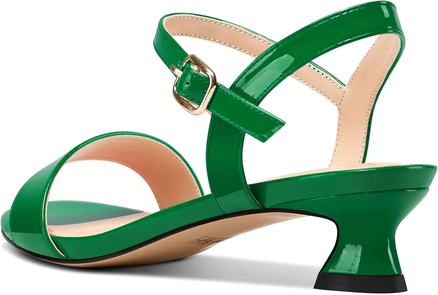 Saekcted Womens Kitten Low Heel Open Toe Ankle Strap Sandals Slingback Buckle Dress Shoes Casual Party Summer 1.2 Inches Heels