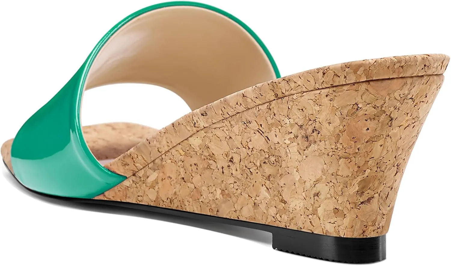 Saekcted Womens Mid Wedge Heel Square Open Toe Sandals Slip-on Dress Shoes Casual Party Wedding Summer 2.0 Inches Heels
