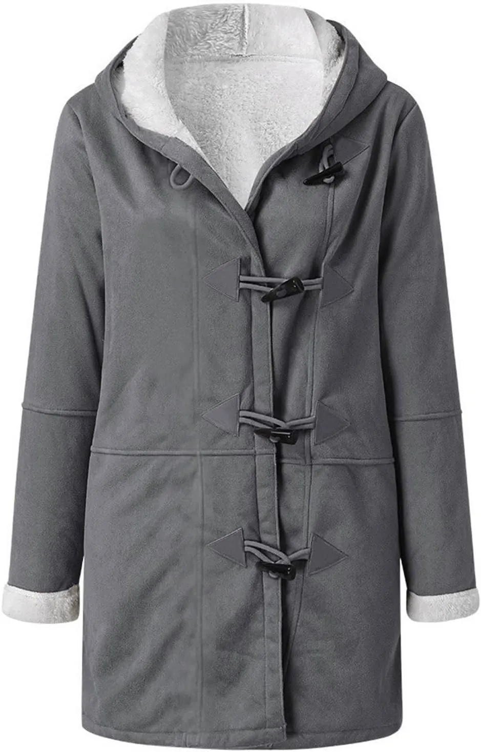 Sherpa Fleece Lined Jacket For Women 2024 Winter Warm Shearling Coat Casual Loose Plus Size Hooded Jackets With Pocket