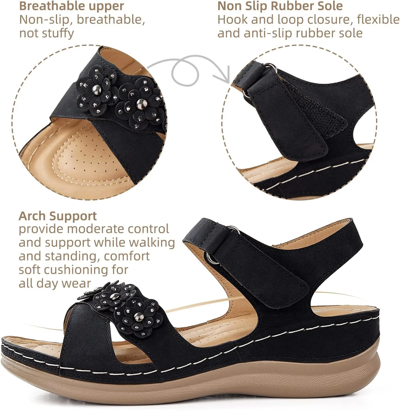 SHIBEVER Wedge Sandals for Women Dressy: Comfortable Summer Platform Casual Dress Women Sandal