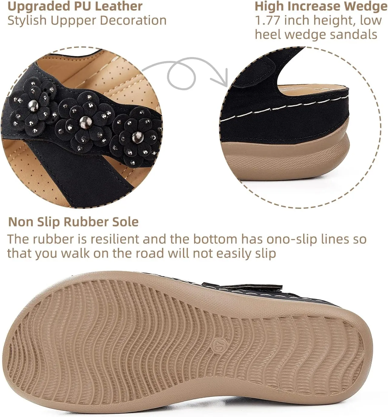 SHIBEVER Wedge Sandals for Women Dressy: Comfortable Summer Platform Casual Dress Women Sandal