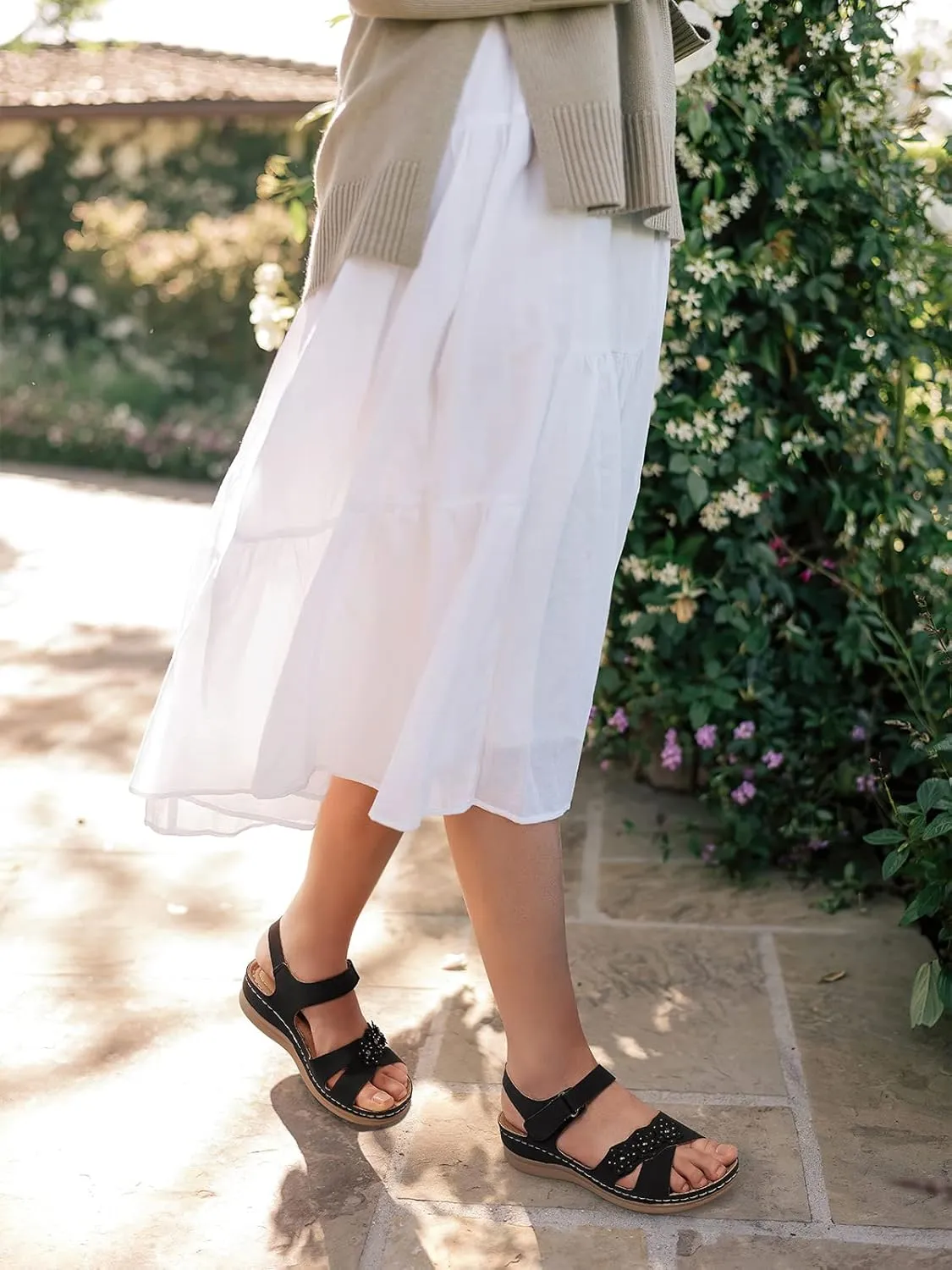 SHIBEVER Wedge Sandals for Women Dressy: Comfortable Summer Platform Casual Dress Women Sandal