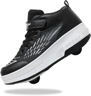 Shoes with Wheel for Kids - Roller Skate Retractable Wheels Fashion Sneakers Wheeled for Christmas Halloween Beginners