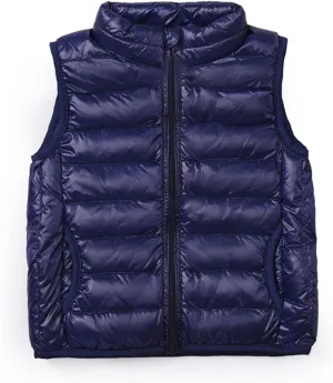 SK Studio Boys Girls' Light Weight Down Vest, Kids Lightweight Sleeveless Jacket, Boys Girls Puffer Down Vest