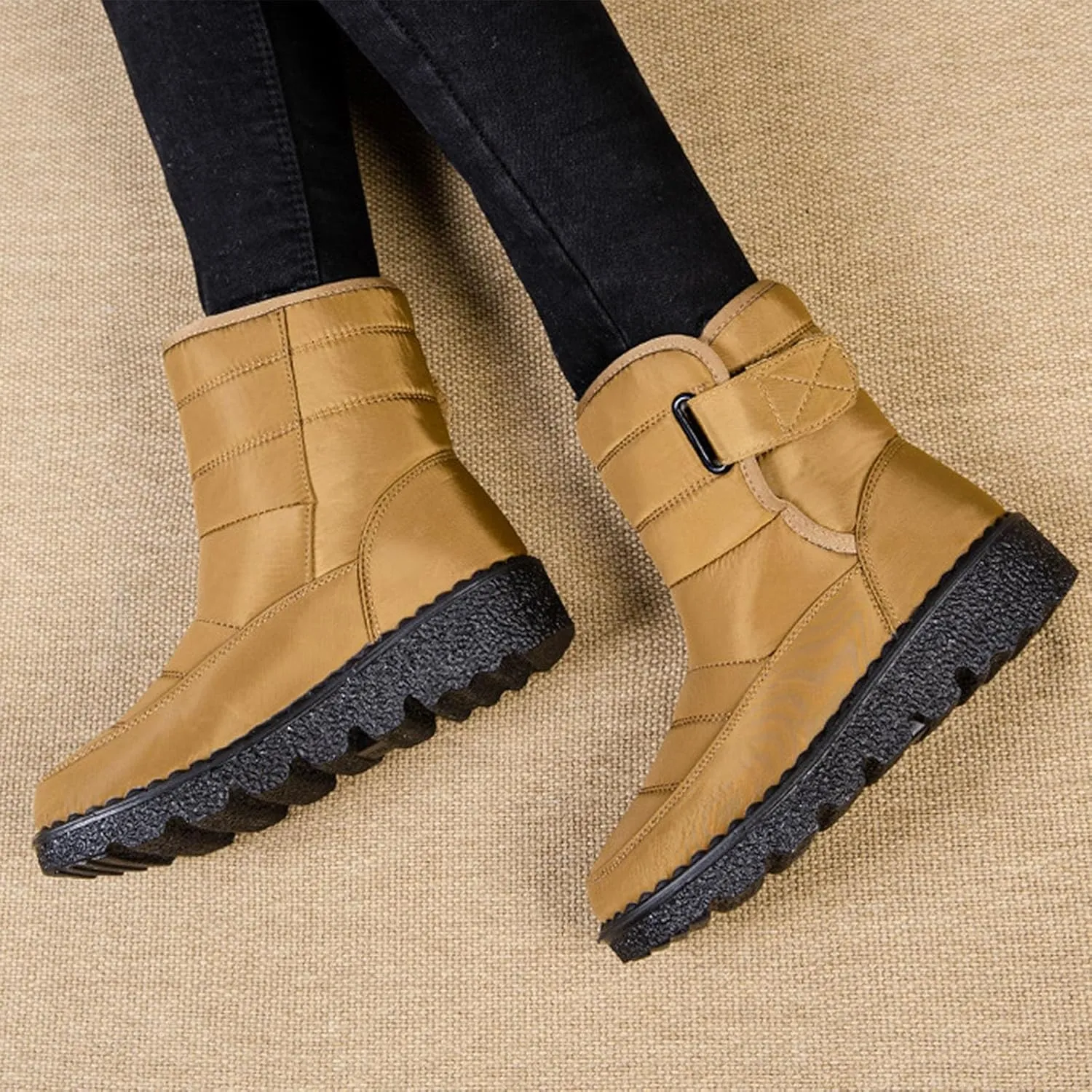 Snow Boots For Women Platform Boots for Women Comfy Flat Boots Fashion Comfortable Soft Sole Warm Padded Snow Boots