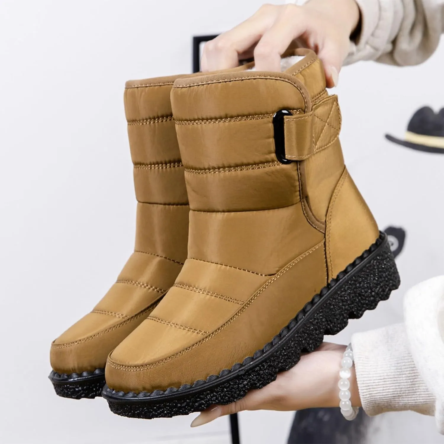 Snow Boots For Women Platform Boots for Women Comfy Flat Boots Fashion Comfortable Soft Sole Warm Padded Snow Boots