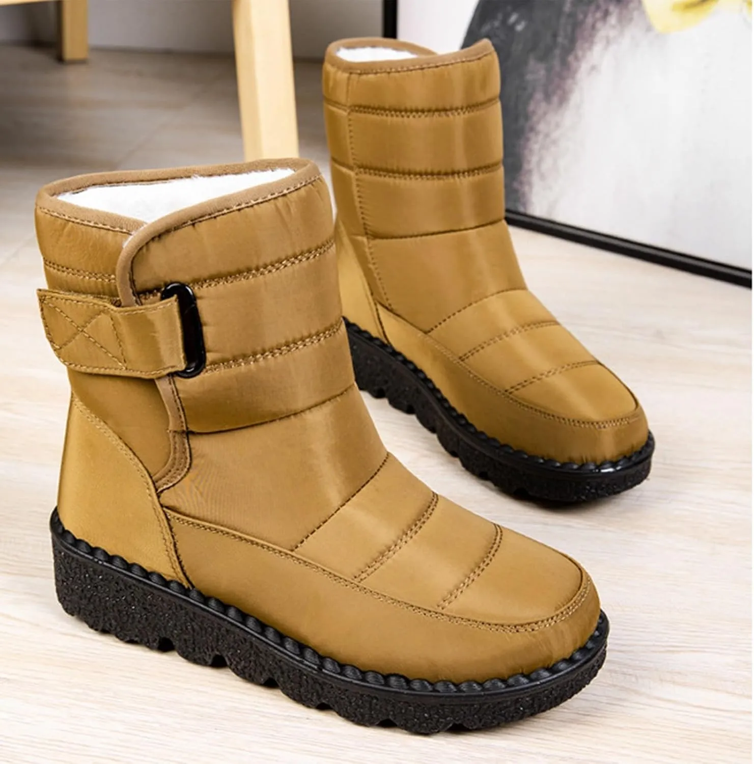 Snow Boots For Women Platform Boots for Women Comfy Flat Boots Fashion Comfortable Soft Sole Warm Padded Snow Boots