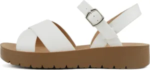 Soda CHESTER ~ Women Flat Sandals Flatform Ankle Buckle Criss Cross Band Straps Sandals Shoes