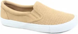 SODA Tracer-s Women's Cute Perforated Slip On Flat Round Toe Sneaker Shoes