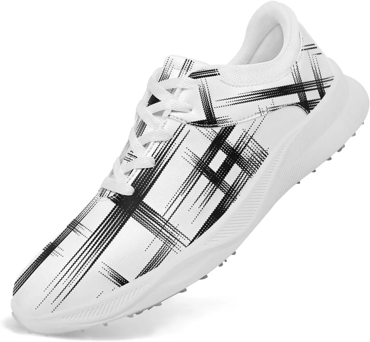 Spikeless Golf Shoes for Men & Women, Breathable Golf Sneakers Colorful Abstract Art Sports Walking Shoes Fashion Footwear