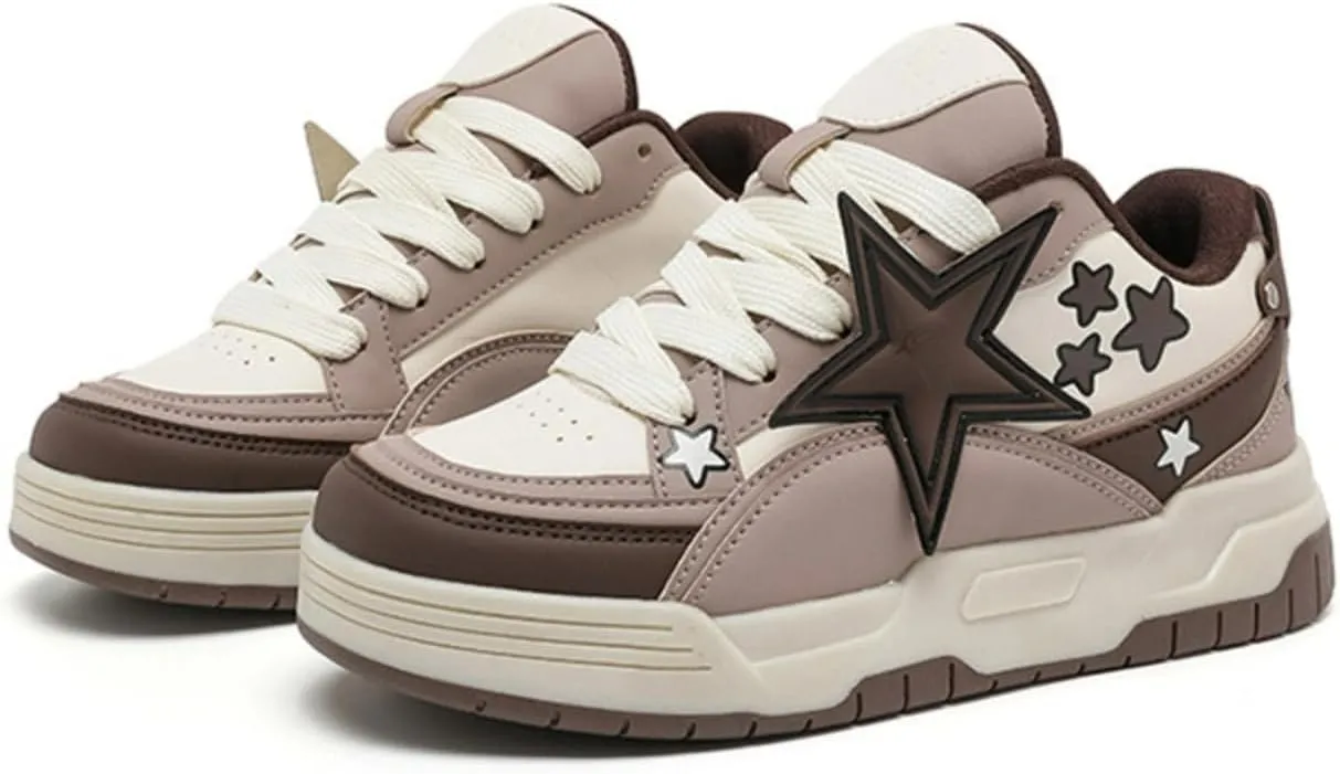 Star Pattern Walking Cute Sneakers for Women Refreshing Colors All-Season Comfort Versatile and Adorable
