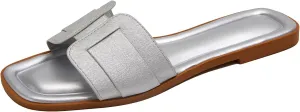 Stratuxx Kaze Womens Flat Sandals Flat Slide Sandals White,Black, Brown,Metallic Flat Sandals Leopard
