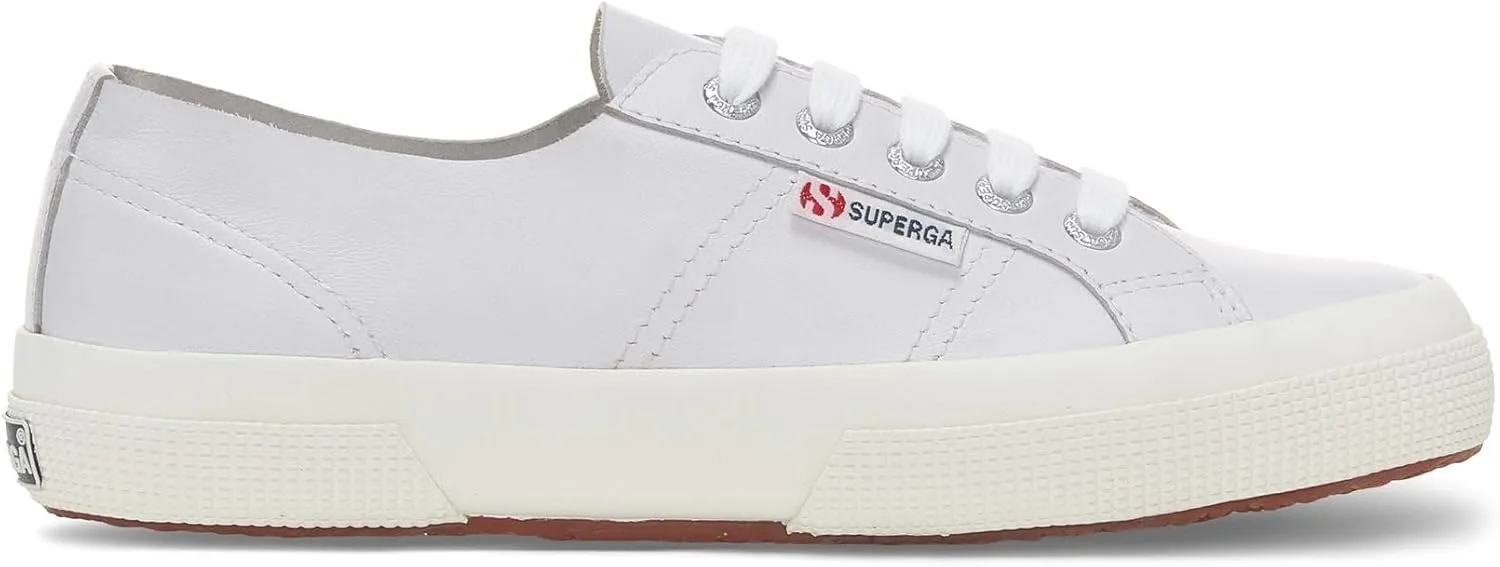Superga Unisex 2750 Unlined Nappa Sneaker, Optical White/Silver/Favorio, 4.5 US Men
