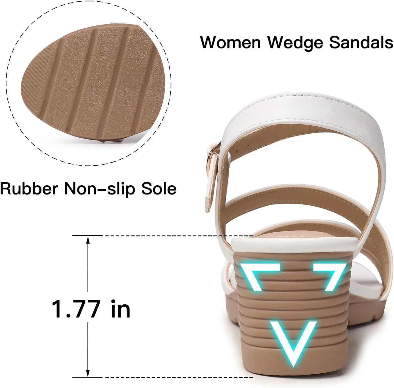 SWQZVT Wedge Sandals Women Dressy: Summer Low Wedges Comfort Sandal - Comfortable Strappy Casual Womens Sandals