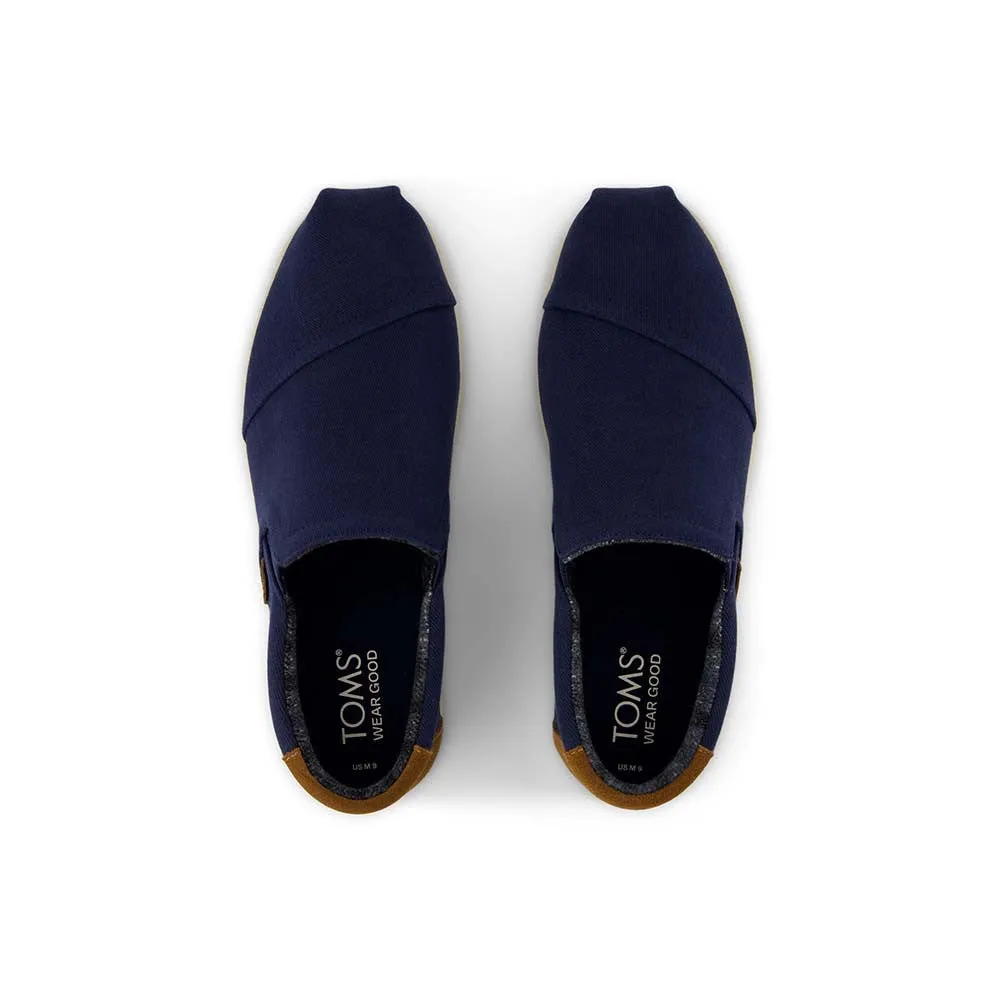 TOMS Men Alp Fwd Mid Vintage Twill Slip On Espadrille - Navy