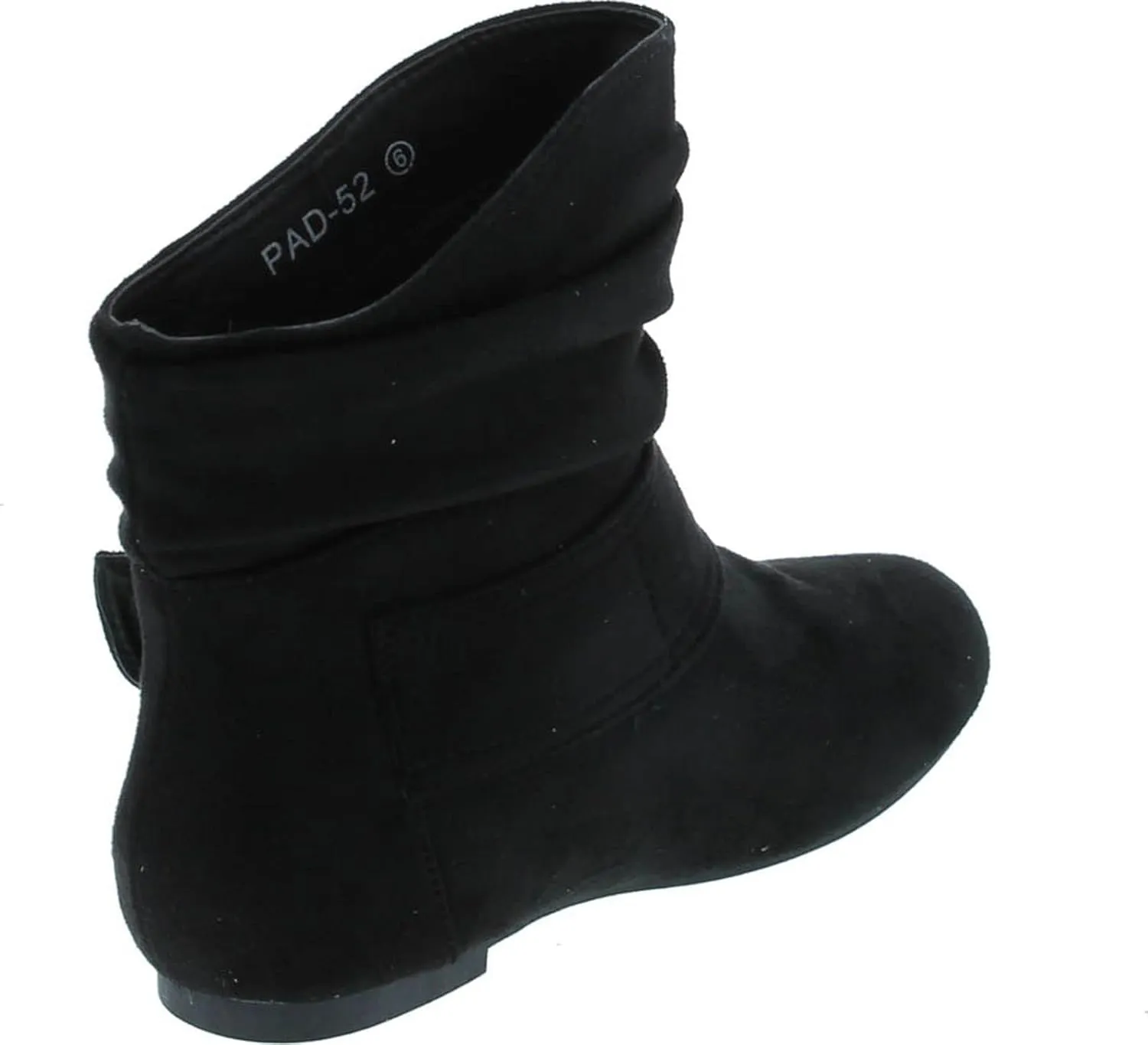TOP Moda Women's Ankle Booties Buckle Mid Calf Buckle Slouch Flat Heel Strap Fashion Shoes