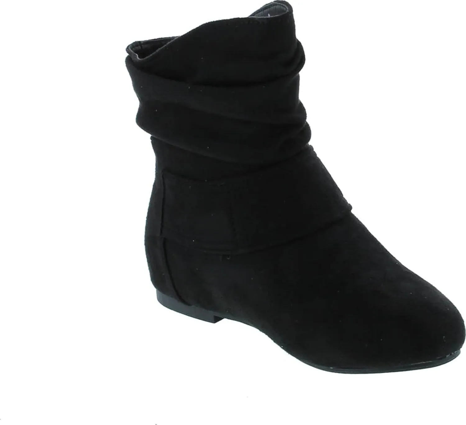 TOP Moda Women's Ankle Booties Buckle Mid Calf Buckle Slouch Flat Heel Strap Fashion Shoes