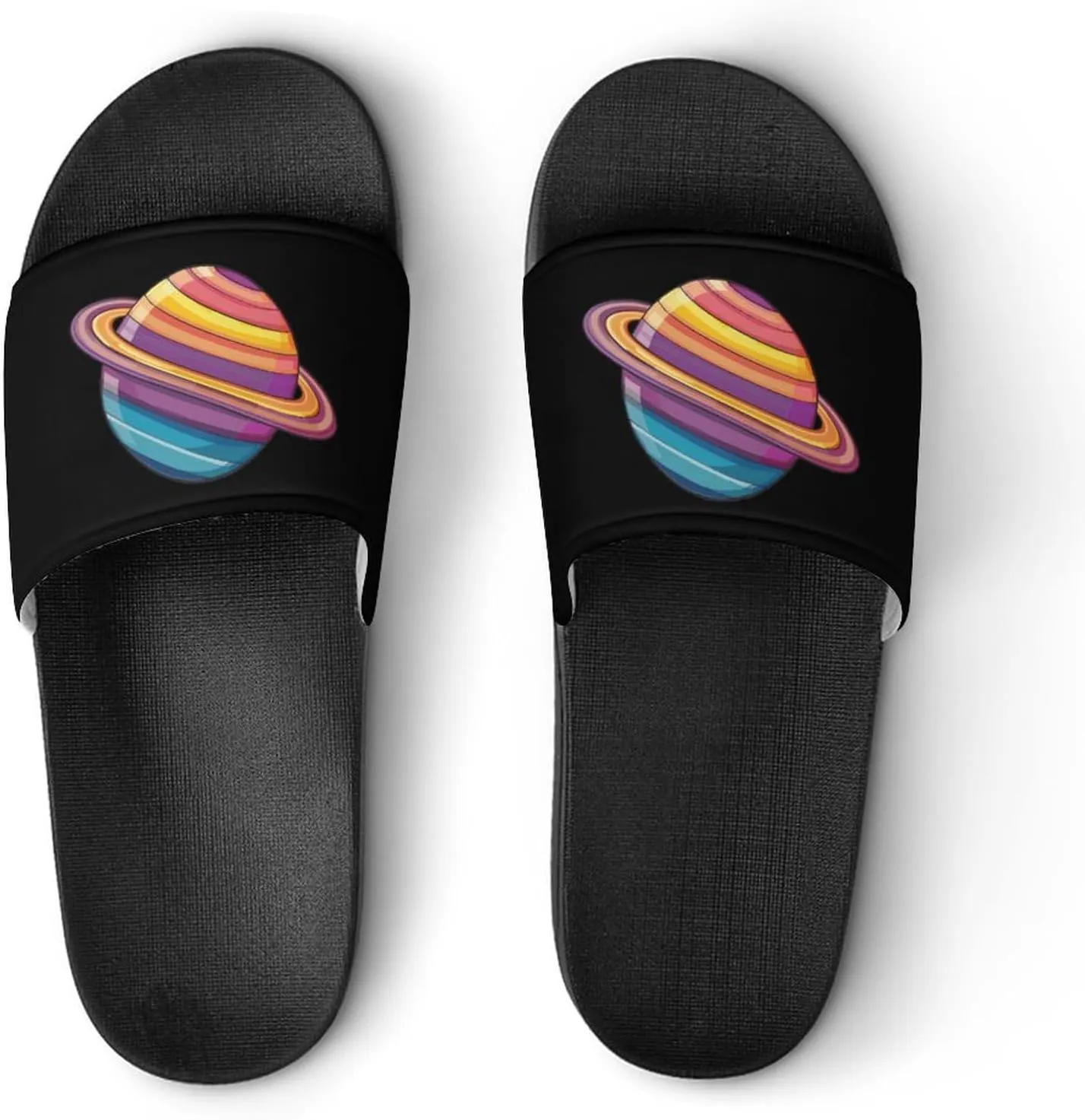 Trans Flag Saturn Human Rights LGBTQ Home Slippers Non-Slip PVC Shower Slippers Open Toe Sandals for Men Women
