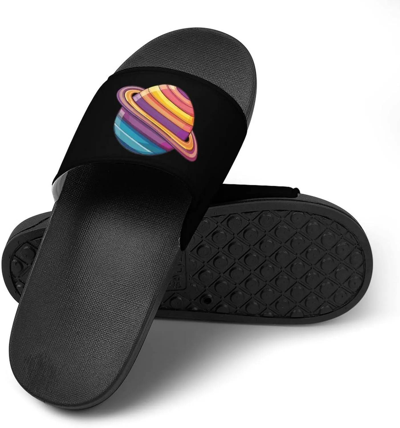 Trans Flag Saturn Human Rights LGBTQ Home Slippers Non-Slip PVC Shower Slippers Open Toe Sandals for Men Women